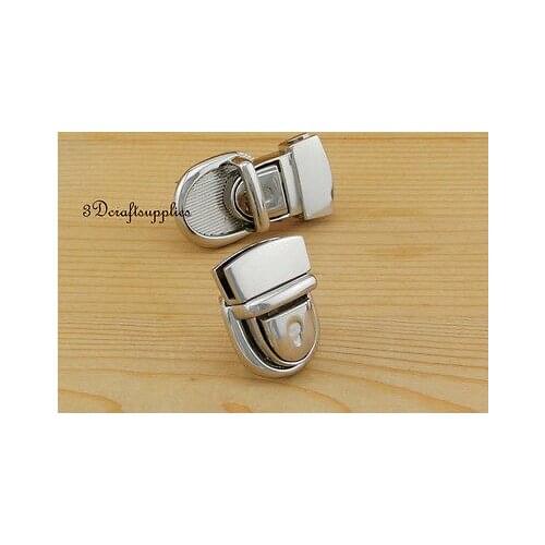 Purse lock wallet Thumb latch tongue clasp silver 1 inch x 1 1/2 inch N39