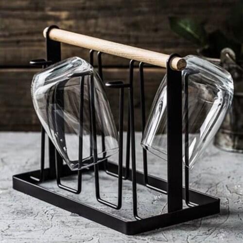 Kitchen Utensils Wrought Iron Cup Holder Creative Household Drain Cup Shelf For Kitchen Cup Storage Rack Hanging Drainer Storage
