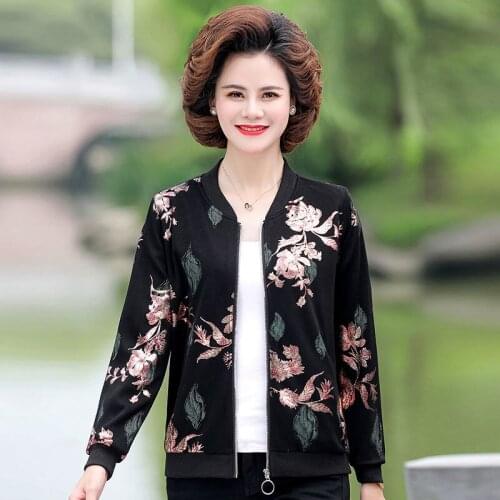 Mother Jackets Spring Autumn Jacket Female Short Coat New Large size Middle-aged Elderly Womens Jacket Oversize itself 6XLA231
