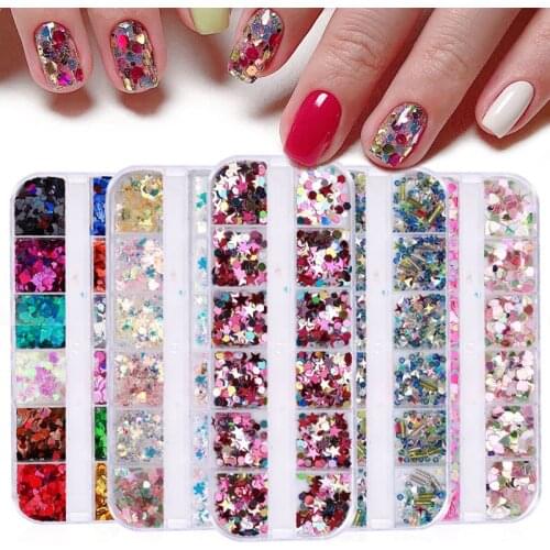 Manicure Love Sequin Magic Color Laser Flash Small Red Heart Art Decoration Ultra Thin Peach Heart Patch Jewelry Charms Nails