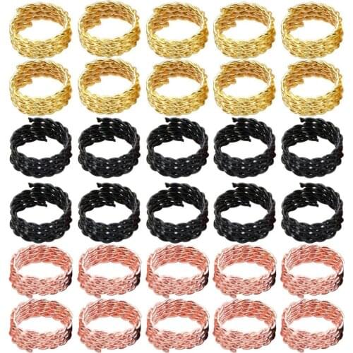 30pcs/bag 11mm Hole Copper Hair Dreadlocks Braiding Dread Locks Coil Hair Wraps Metal Hair Braiding Hair Cuffs for Decorations
