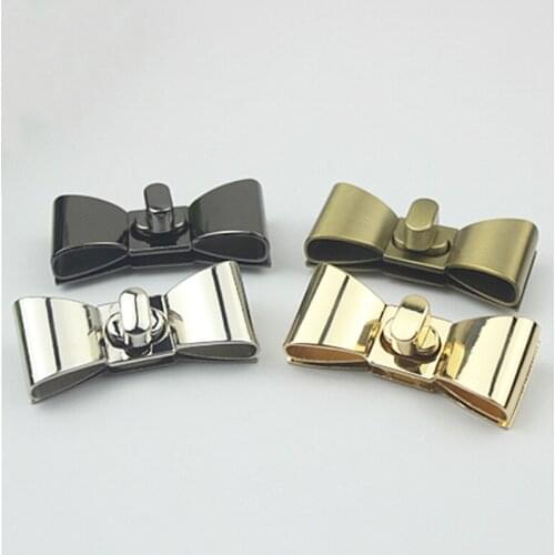 1pcs Metal Bowknot Turn Lock Fashion Twist Lock Clasp for DIY Handbag Bag Purse Luggage Hardware Closure Bag Parts Accessories
