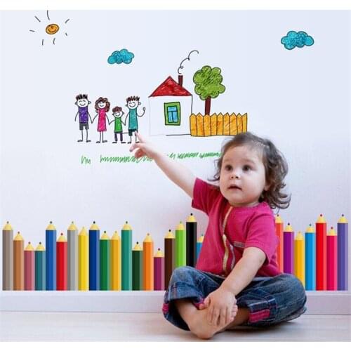Cartoon happy family wall sticker living room bedroom wall decoration art mural wall stickers for kids rooms