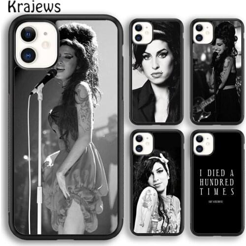 Krajews Amy Winehouse Soft Phone Case Cover For iPhone 5 SE 6s 7 8 plus X XR XS 11 12 pro max Samsung Galaxy S8 S9 S10