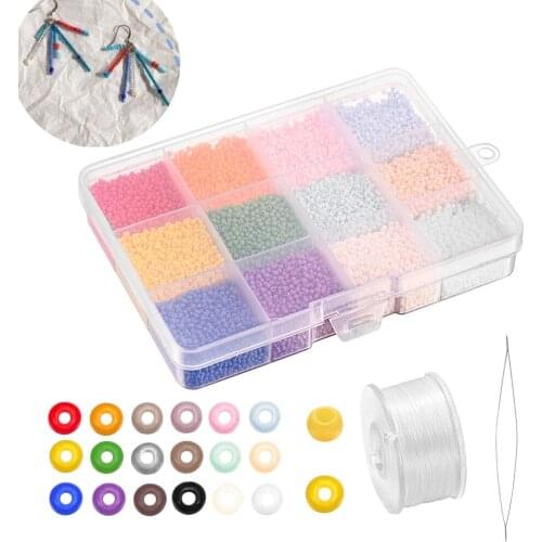 21600Pcs Glass Seed Beads Set Children Gift Kids Toys Handmade Sets For DIY Bead Bracelet Earring Jewelry Making Kit Accessories