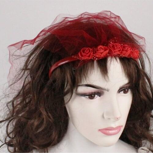 'Night Red Rose Bridesmaid Tiara Bridesmaid Wedding Veils Bridal veil 10 Pcs henna Material хна для мехенди henna bride veil welon