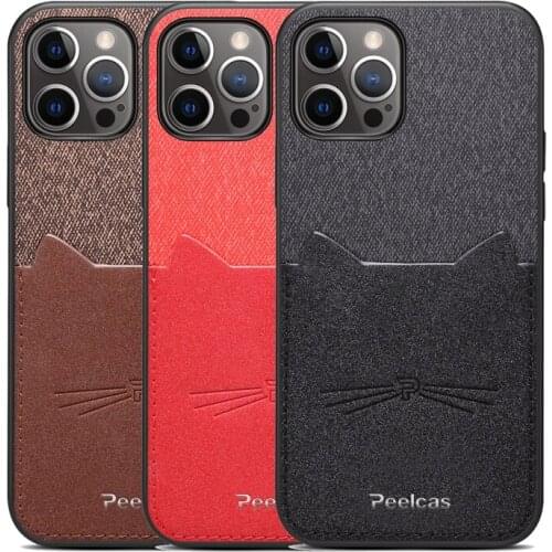 The New Cretive and High-end for iPhone 12 With Card wallet phone case shockproof PC leather back cover