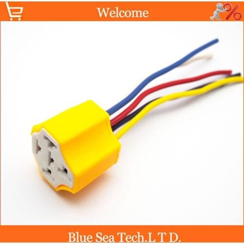 Sample,5 PCS 5Pin ceramic Car relay connector with cable,Auto electric relay plug