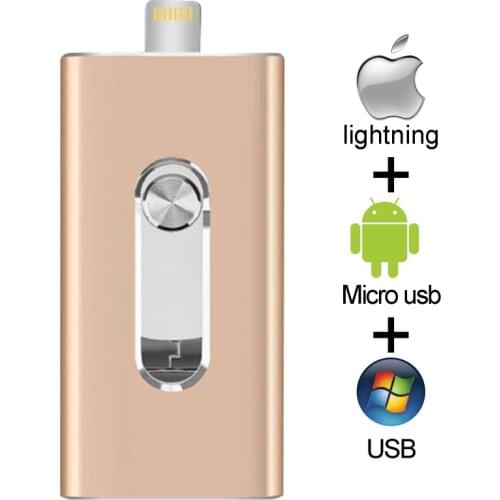OTG USB Flash Drive For Apple iPhone iPad iPod Mobile USB Flash Disk USB Stick Flash Pen Drive 128G 64GB 32GB 16GB Usb Flash 3.0