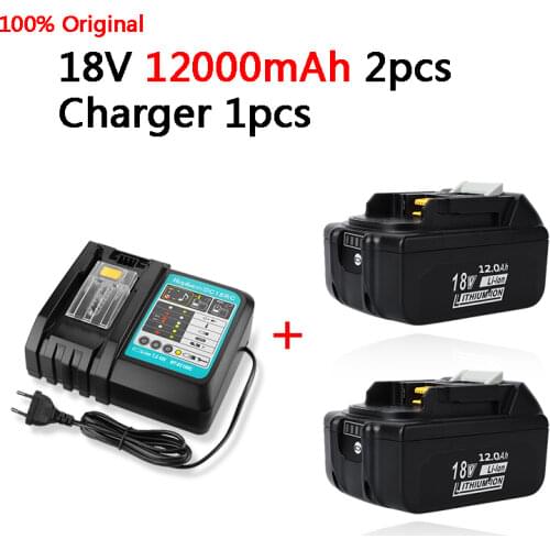 100% Original For Makita 18V 12000mAh Rechargeable Power Tools Battery with LED Li-ion Replacement LXT BL1860B BL1860 BL1850
