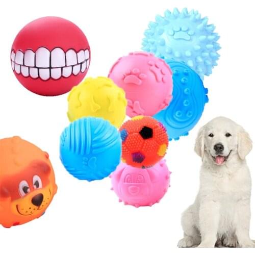 Pet Dog Squeaky Ball Toys Puppy Cats Chewing Training Biting Stuff Dogs Toys Pets Brinquedo Cachorro Cleaning Supplies Peluche