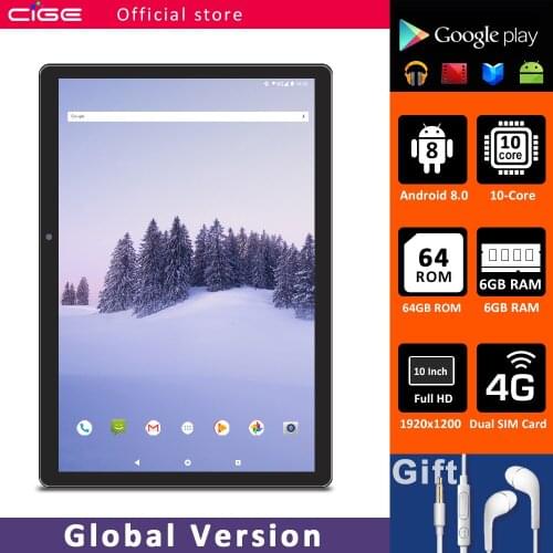 Tablet PC 10 Inch Ten Core Android 8.0 OS 6GB RAM 64GB ROM 1920x1200 IPS 4G FDD LTE WiFi Bluetooth GPS Type-C