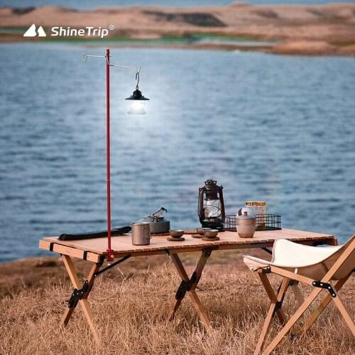 Outdoor Camping Hunting Hiking Accessories Folding Lamp Post Pole Kit Aluminum Alloy Portable Fishing Hanging Light Fixing Stand