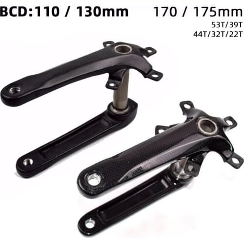 104 110 130BCD Crankset crank All carbon fiber 170 175mm 3K XC road/mountain bike Crank Set gear plate Bicycle accessories