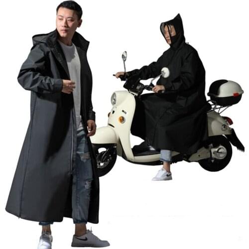 Poncho EVA Raincoat Women Men Zipper Hooded Motorcycle Raincoat Long Style Hiking Rain Jacket Impermeables Rain Gear DK50RC
