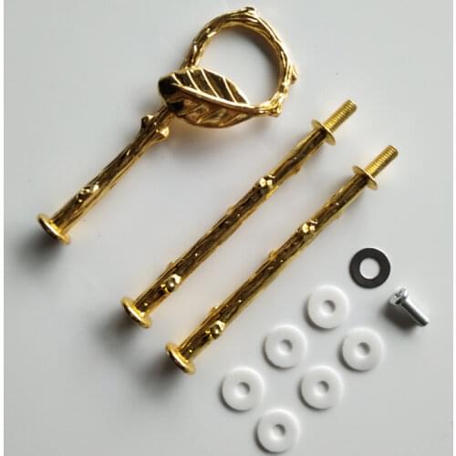 Triple Layer Double layer Pink gold Portable Cake Stand Candy Fruit Display Rack Handle Fitting Hardware Rod Plate Stand
