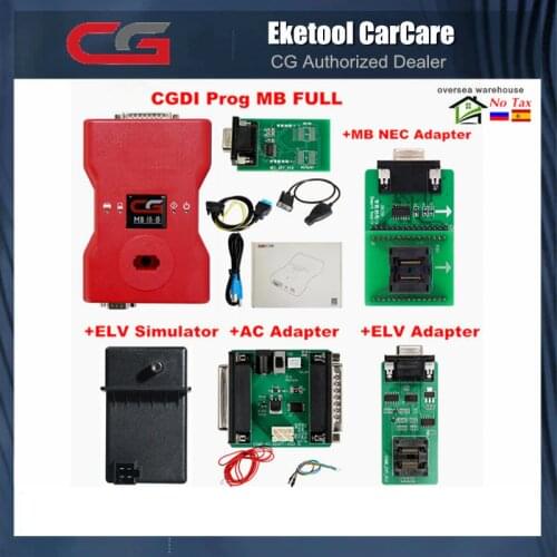 New Original CGDI Prog MB For Benz Key Programmer Support All Key Lost with Full Adapters ELV Repair Adapter&MB Simulator