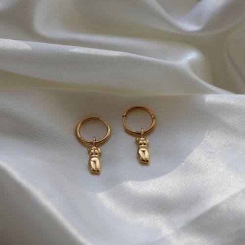 Joolim High Quality PVD Gold Finish Stainless Steel Body Figure Hoop Earring Dangle Earring Tarnish Free Gold Jewelry