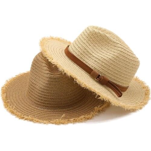 Summer Hat Women Panama Straw Hat Fedora Beach Vacation Wide Brim Visor Casual Summer Sun Hats for men Sombrero