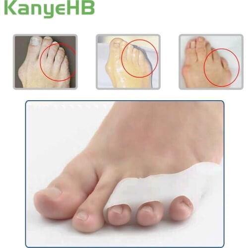 2pcs Silicone Gel Three-hole Toe Separator Bunion Pain Relief Toe Straightener Foot Corn Protector Pedicure Adjuster Massager