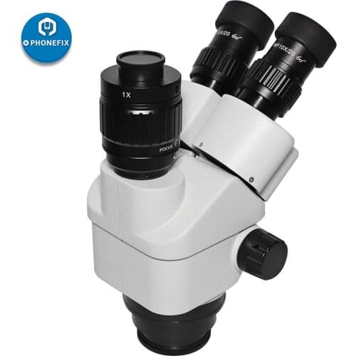 SZMN 7-45X Simul-focal Trinocular Zoom Stereo Microscope Head WF10X/20 Eyepiece 1.0X CTV Adapter Auxiliary Objective Lens
