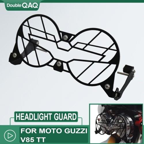 V85TT NEW Motorcycle Folding Headlight Guard Protector Grill Double Protection For Moto Guzzi V85 TT