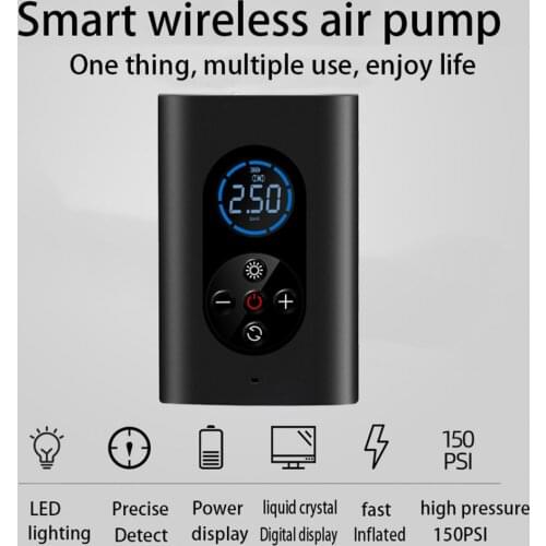 150psi Rechargeable Car Air Inflator Pump with LED Lamp for Car Motorcycle Bicycle Tyre Tire Balls Wireless Electric Air Pump