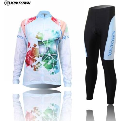 XINTOWN Women Bright Windproof Cycling Jersey Winter Bike Bicycle Clothing (BIB) Pants Sets S-XXXXL