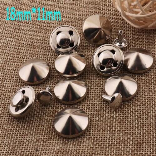 50 sets Double Cap Rivets,Silver Dome Double Cap Round Domed Studs Leather craft Rivet Fastener Snaps Prong Studs-18mm*11mm