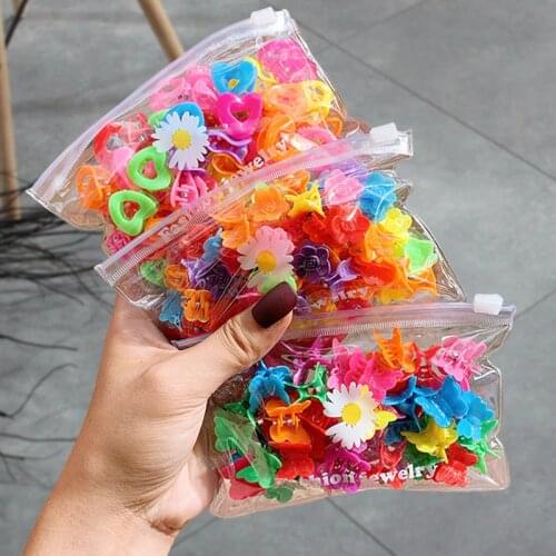 20/40PCS/Bag Girls Cute Cartoon Hair Claws Butterflies/flowers/hearts Hair Clips For Children Kid Headdress Hair Accessories