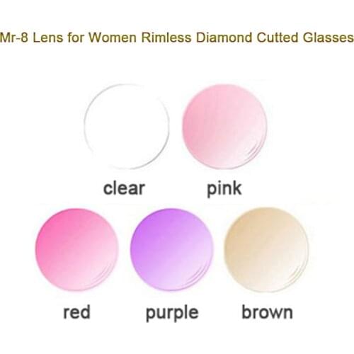 MR-8 Lenses for Women Rimless Diamond Cutted Glasses Frame,Customized Shape Choices and Optional Colors