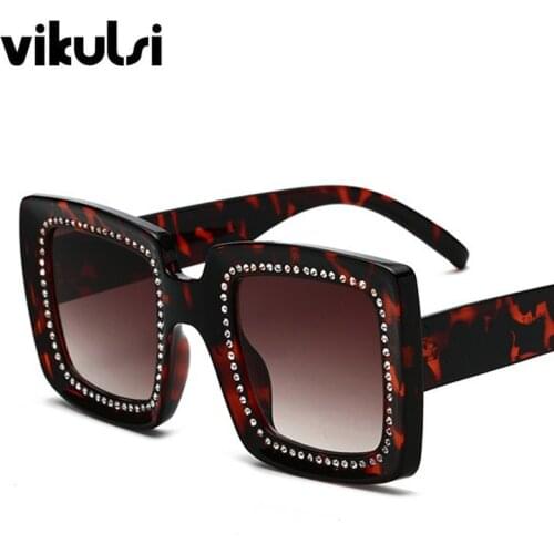 Retro Square Sunglasses Women Luxury Brand Jewel with Rhinestone Decoration Cat Eyes Sun glasses Vintage Shades Oculos UV400