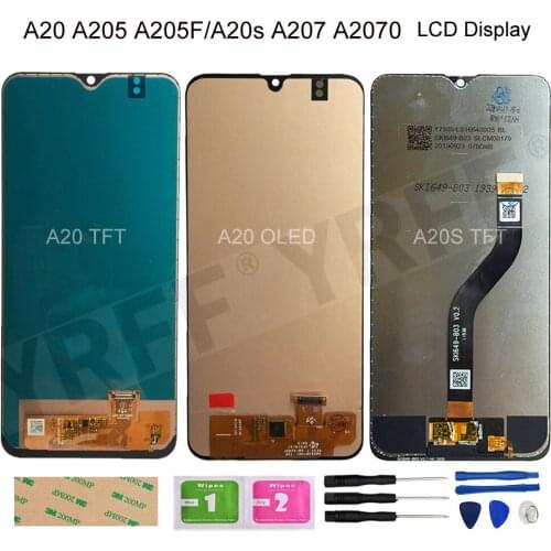For Samsung Galaxy A20 A205 SM-A205F A20s A207 A2070 SM-A207F LCD Display Touch Screen Digitizer Assembly Part OLED Good Quality