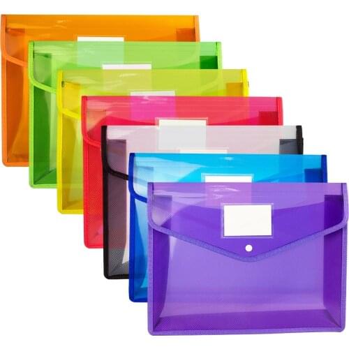 1PCS Organizer Desktop Expanding File Folder Colorful Folder Waterproof document File Holder Bag
