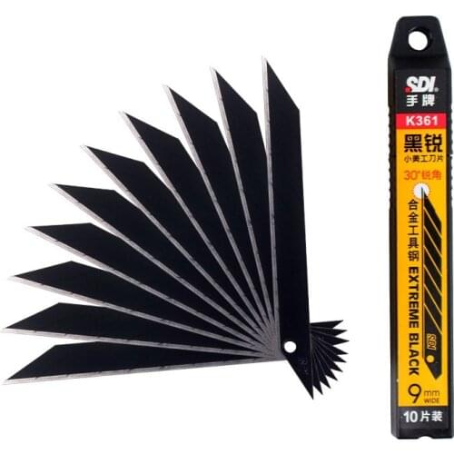 10pcs utility knife blade all black blade 30 degree acute angle paper cutting blade film engraving blade 75*9*0.4mm