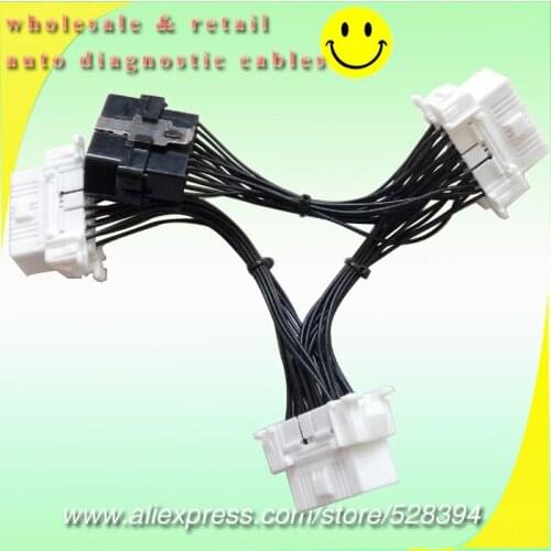 16 pin OBDII OBD 2 OBD II OBD2 Splitter Extension Cable Male to Three Female Y Cable Wholesale 10pcs
