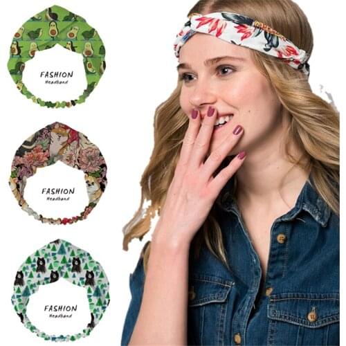 2021 Women Avocado Bandanas HairBands Turban Headwear Head Wrap Women Hair Accessories for Women girls Hair Bands ladies Hoop