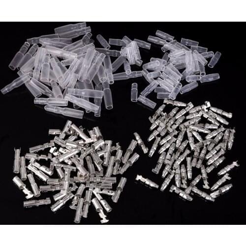 50 Sets 4mm Male & Female Wire Bullet Crimp Connectors Terminal Waterproof Jacket With Insulation Sheath For Car Auto Motorcycle