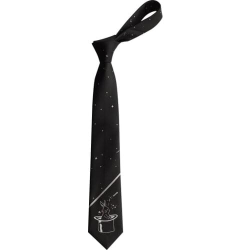 Free shipping New Mens fashion Original Magic Rabbit Black Tie Girard Embroidery Dark Shirt Accessories Personality necktie