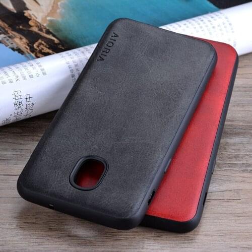 For Samsung Galaxy J3 2018 case Luxury Vintage PU cow leather Skin cover phone Case for samsung j3 star 2018 coque funda capa