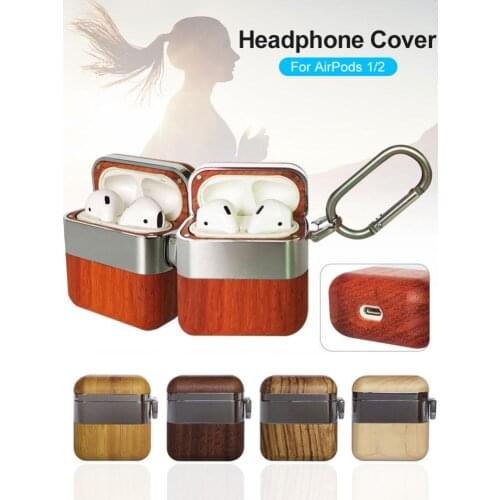 DHL for Wood Charging Case for Apple AirPods 1 2 Protective Headphones Cover Skin Wood Metal for Apple AirPods Protective Box