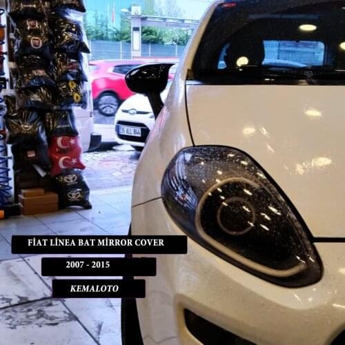 OEM batman bat mirror cover fiat linea 2007 2015 compatible piano black mirror cover right left 2 parts car accessories