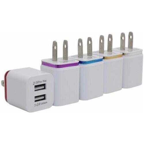 200pcs Colorful US/EU Plug AC Power Adapter Home Trave Wall 2 port dual USB Charger for iPhone 4 5 6 plus for Samsung HTC