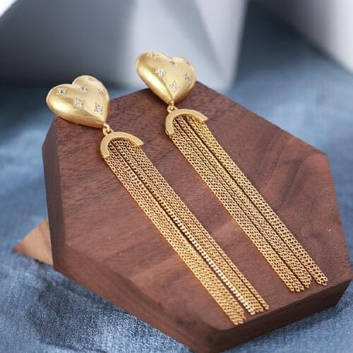 European and American trendy brands long tassels ladies elegant simple earrings earrings