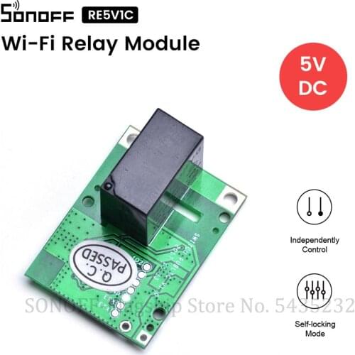 Itead SONOFF RE5V1C Wifi Relay Module Switch 5V DC e-Welink Remote Power Relay Switch Inching/Selflock Mode For Smart Home