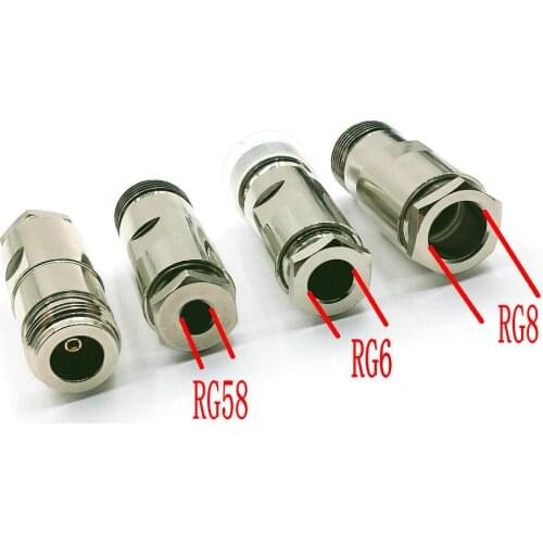 10PCS N Female Jack Clamp Coaxial for RG58/RG6/RG8 Coaxial Cable