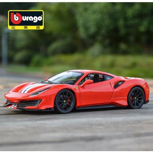Bburago 1:24 Ferrari 488 PIsta Sports Car Static Die Cast Vehicles Collectible Model Car Toys