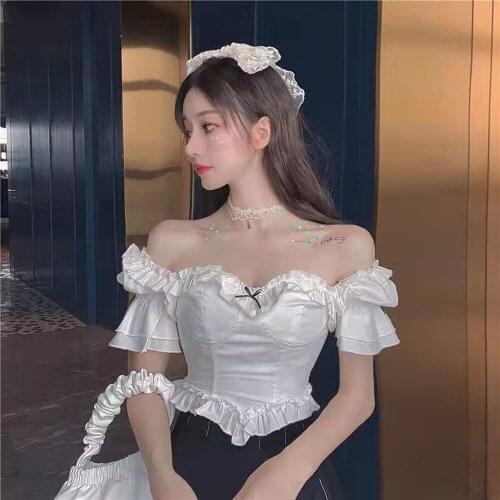 Женские топы с открытыми плечами Little croaker China At AliExpress