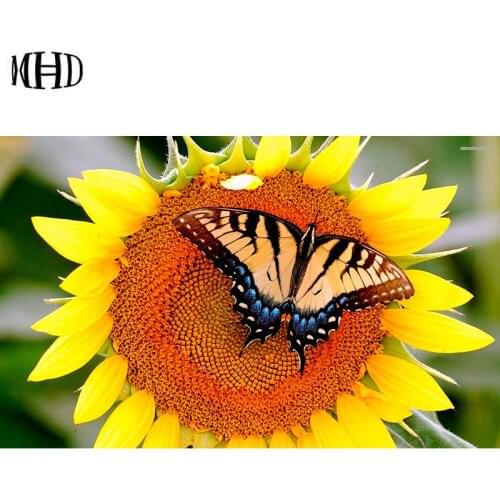 MHD 5d diy diamond painting sunflower butterfly diamond embroidery flowers crystal diamond cross stitch handmade hobby gifts