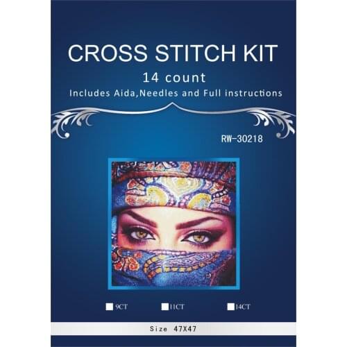 Nth 7-7 Big eyes woman Counted Cross Stitch 1CT Cross Stitch Sets Wholesale cartoon Cross-stitch Kits Embroidery Needlework